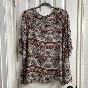Paisley Print Tunic Style Top